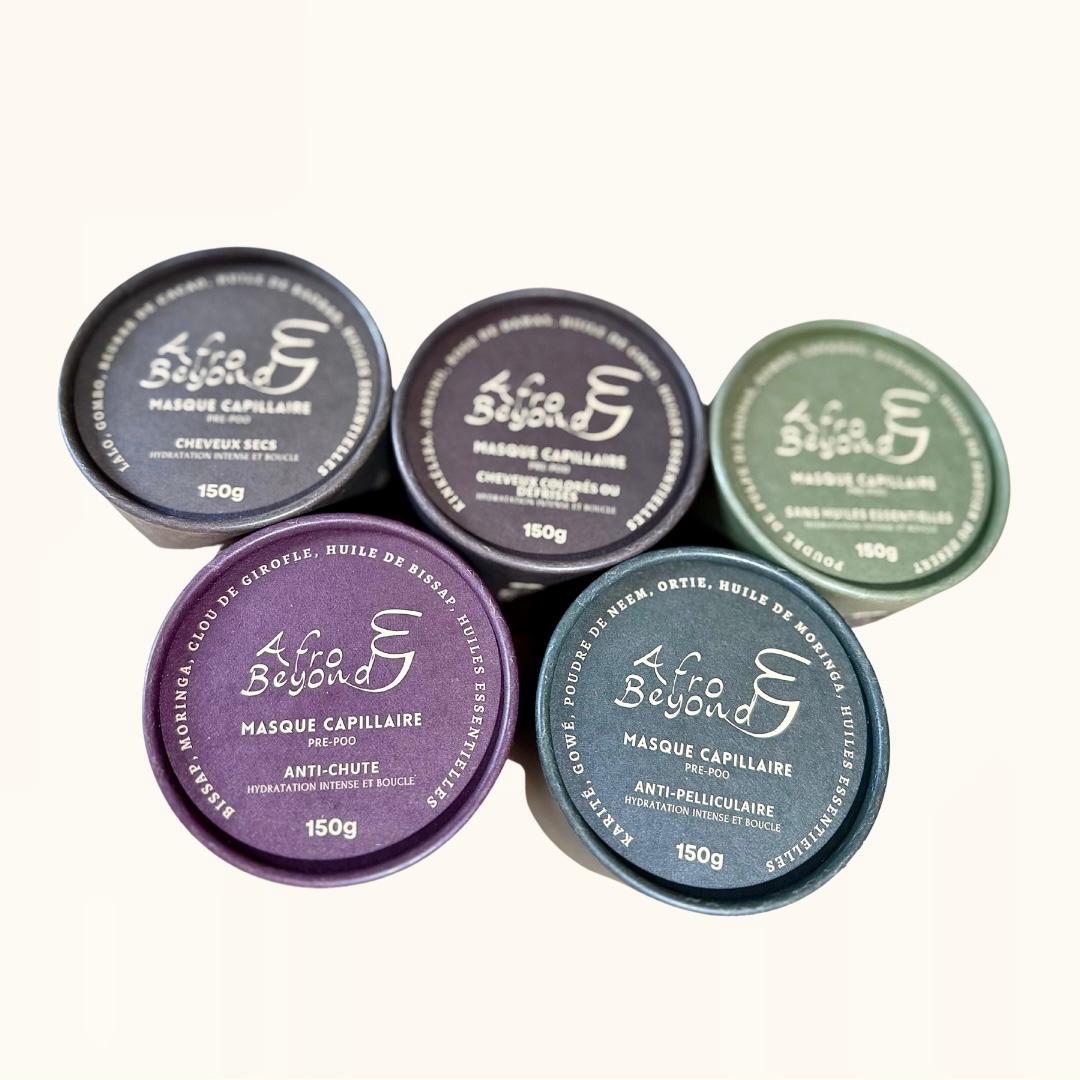 Masque capillaire pour cheveux secs à base de Lalo, gombo, beurre de cacao, huile de baobab, huiles essentielles 150g