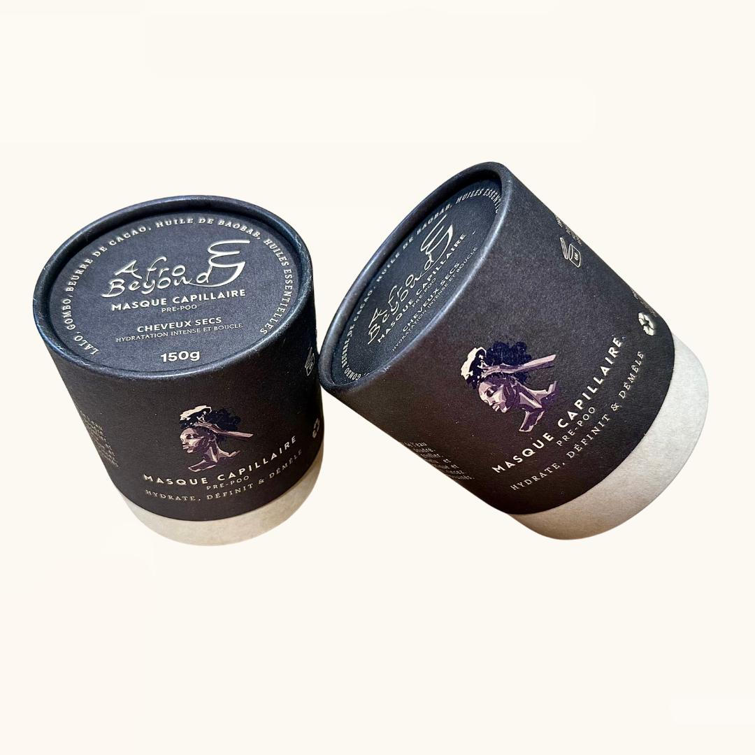 Masque capillaire pour cheveux secs à base de Lalo, gombo, beurre de cacao, huile de baobab, huiles essentielles 150g