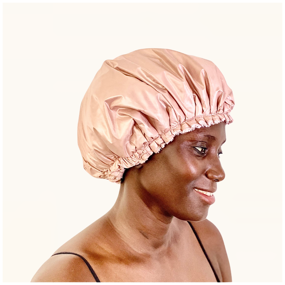 Bonnet de douche double matière Cyra pour cheveux afro