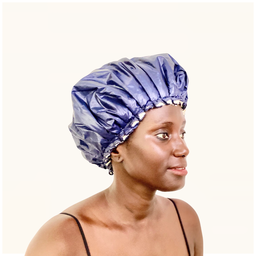 Bonnet de douche double matière Cyra pour cheveux afro