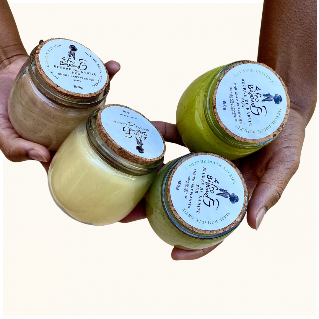 Pure Shea Butter enriched with clove, rosemary, nettle, hibiscus, moringa and turmeric Afro and Beyond 150g