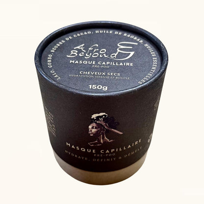 Masque capillaire pour cheveux secs à base de Lalo, gombo, beurre de cacao, huile de baobab, huiles essentielles 150g